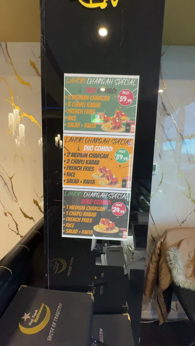Menu, Pak Foods Restaurant