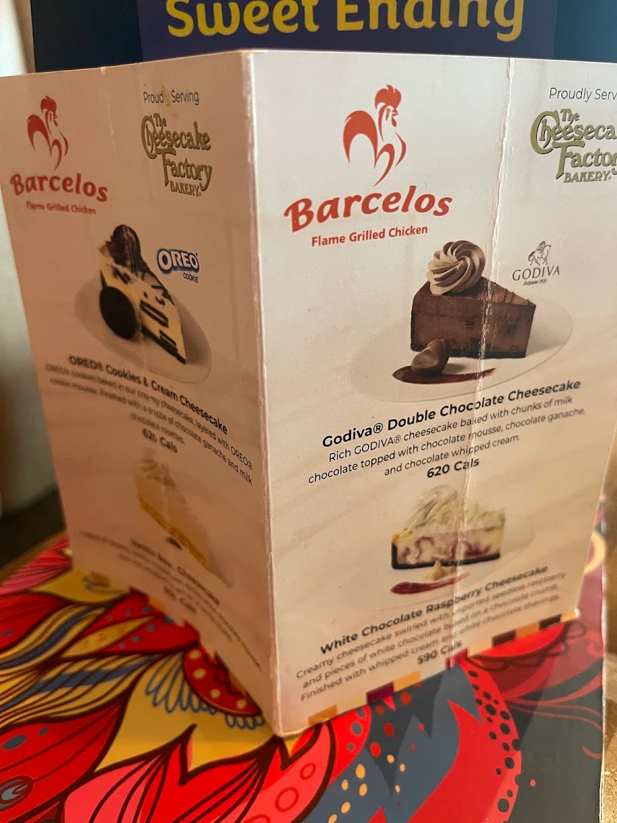 Menu, Barcelos Flame Grilled Chicken