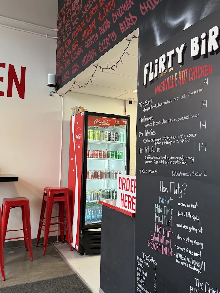 Menu, Flirty Bird Nashville Hot Chicken