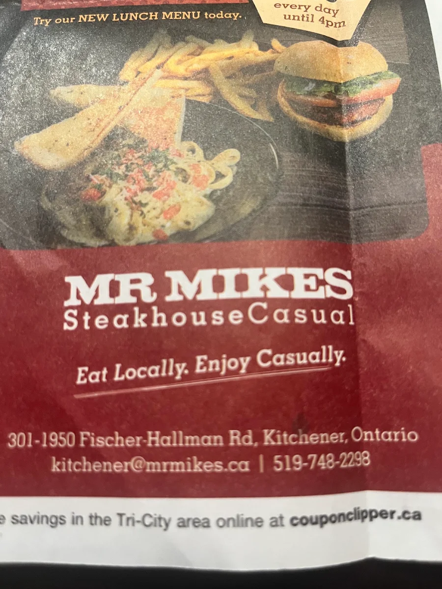 Menu, MR MIKES SteakhouseCasual
