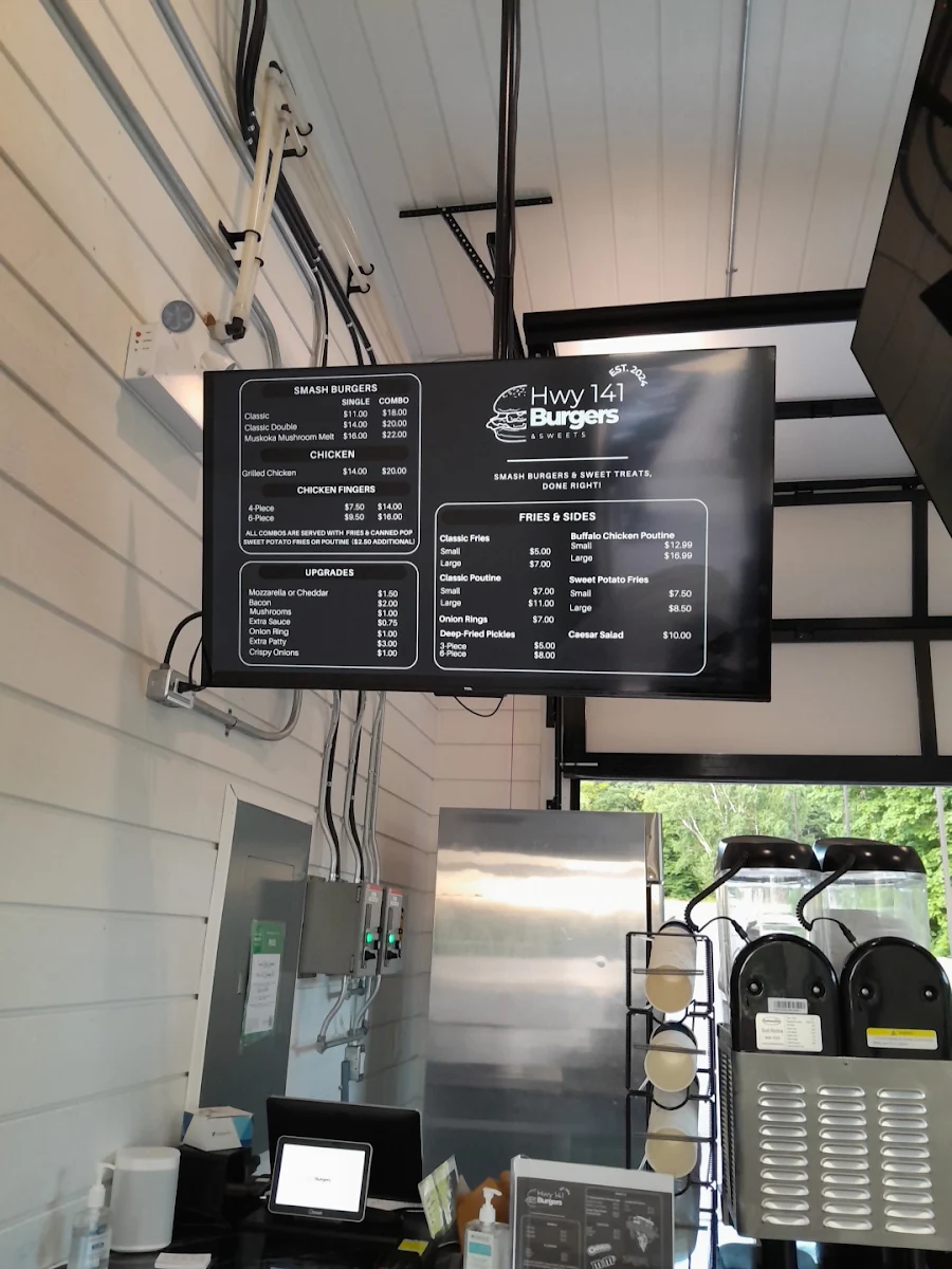 Menu, HWY 141 Burgers and Sweets