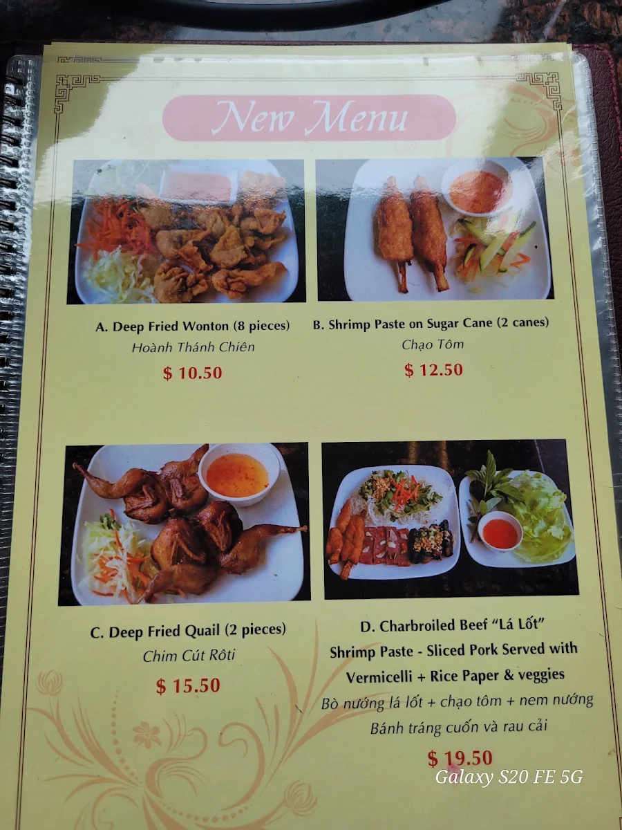 Menu, Pho 88 Noodle House