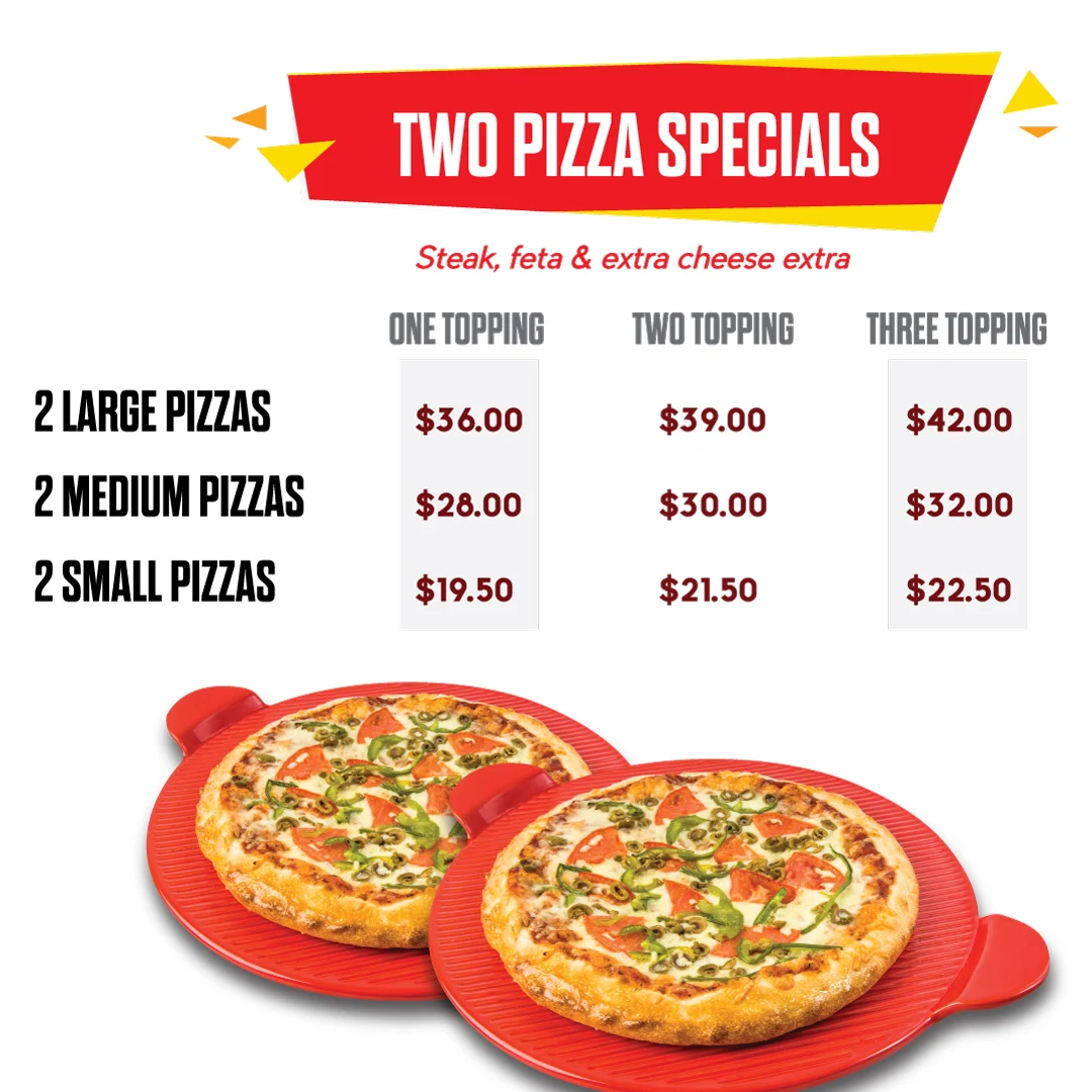 Menu, Original Willy's Pizza