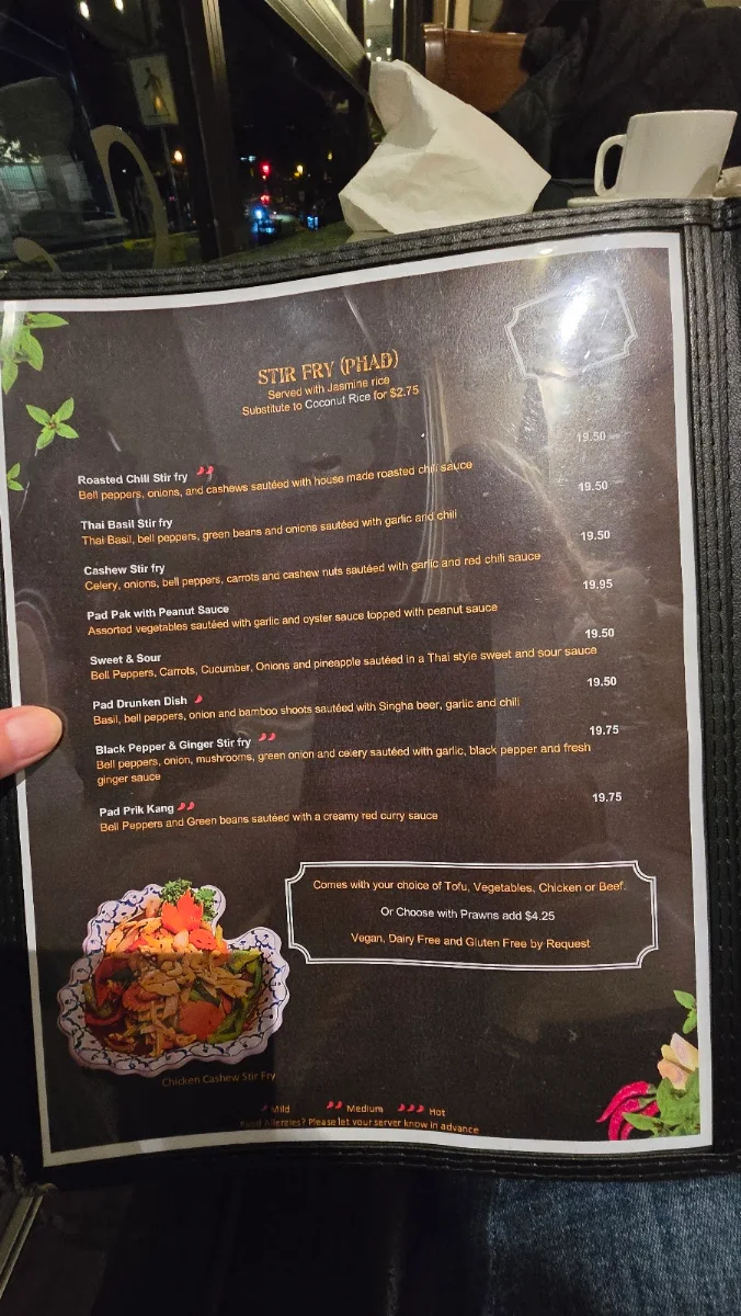Menu, SukkhoThai Restaurant