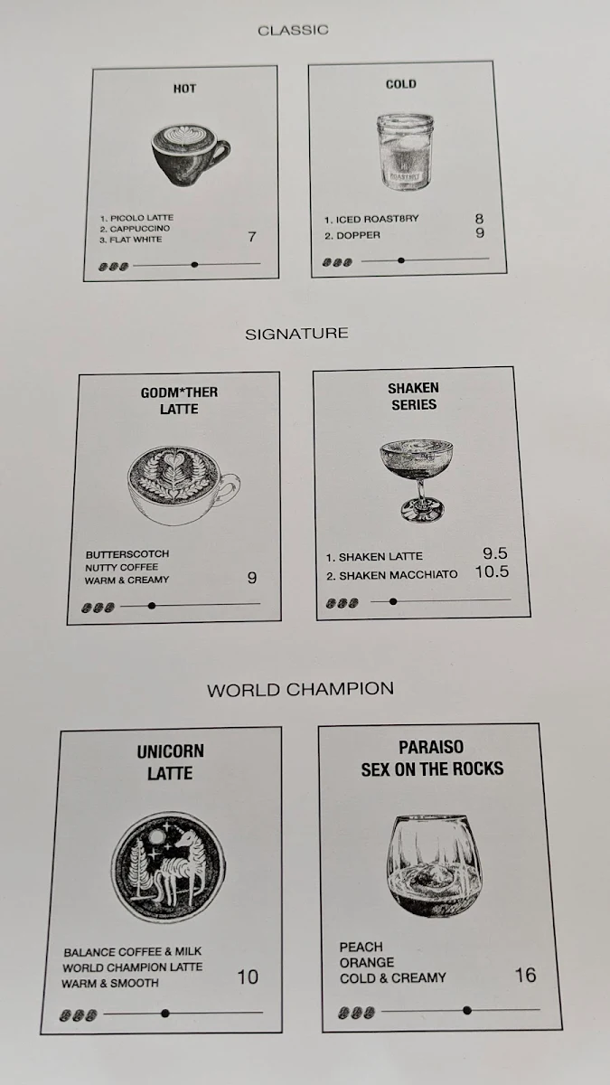 Menu, Denovia Cafe
