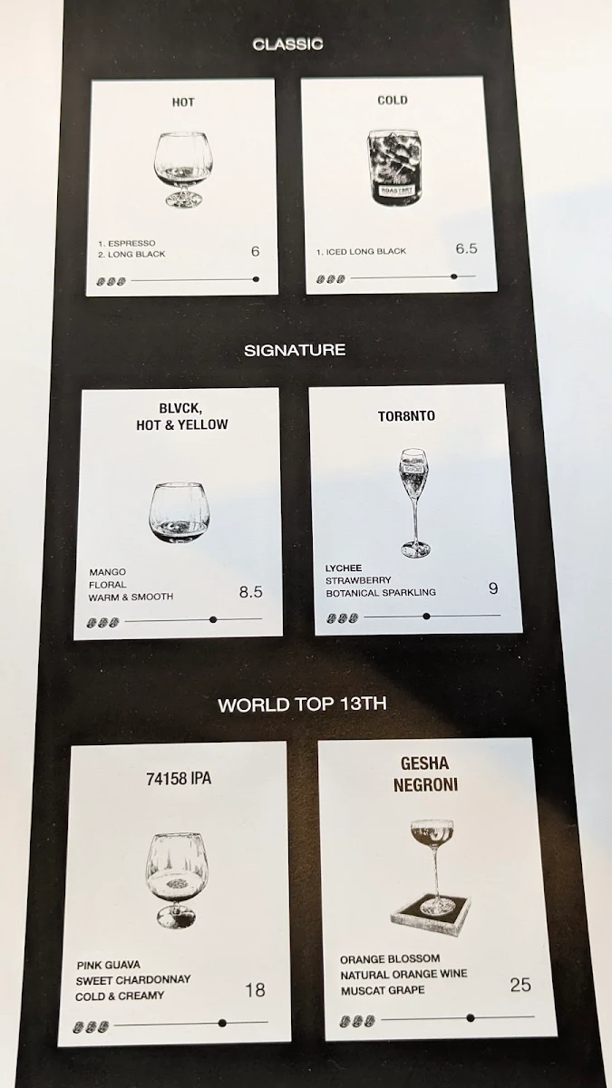Menu, Denovia Cafe