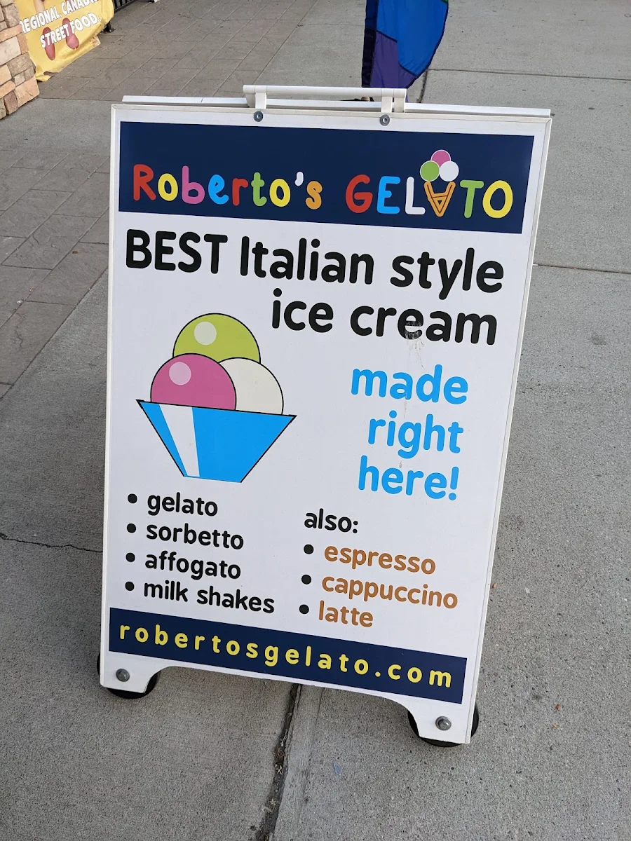 Menu, Roberto's Gelato