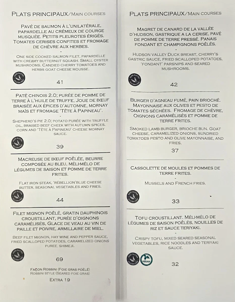 Menu, Napoléon