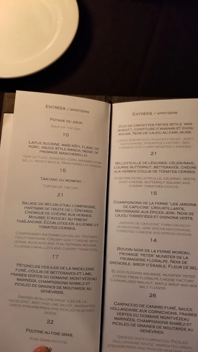 Menu, Napoléon