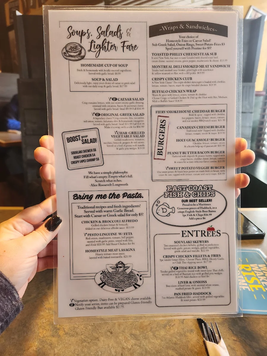 Menu, Freeman's Little New York (Fairview)