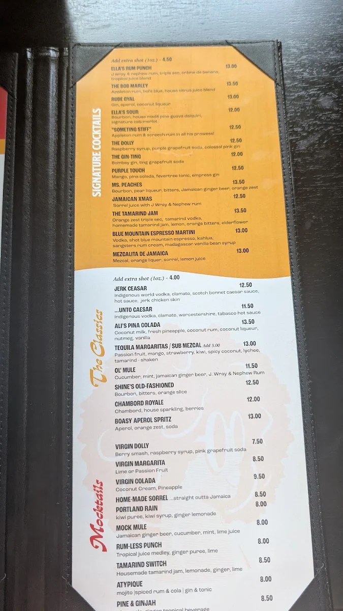 Menu, ELLA'S