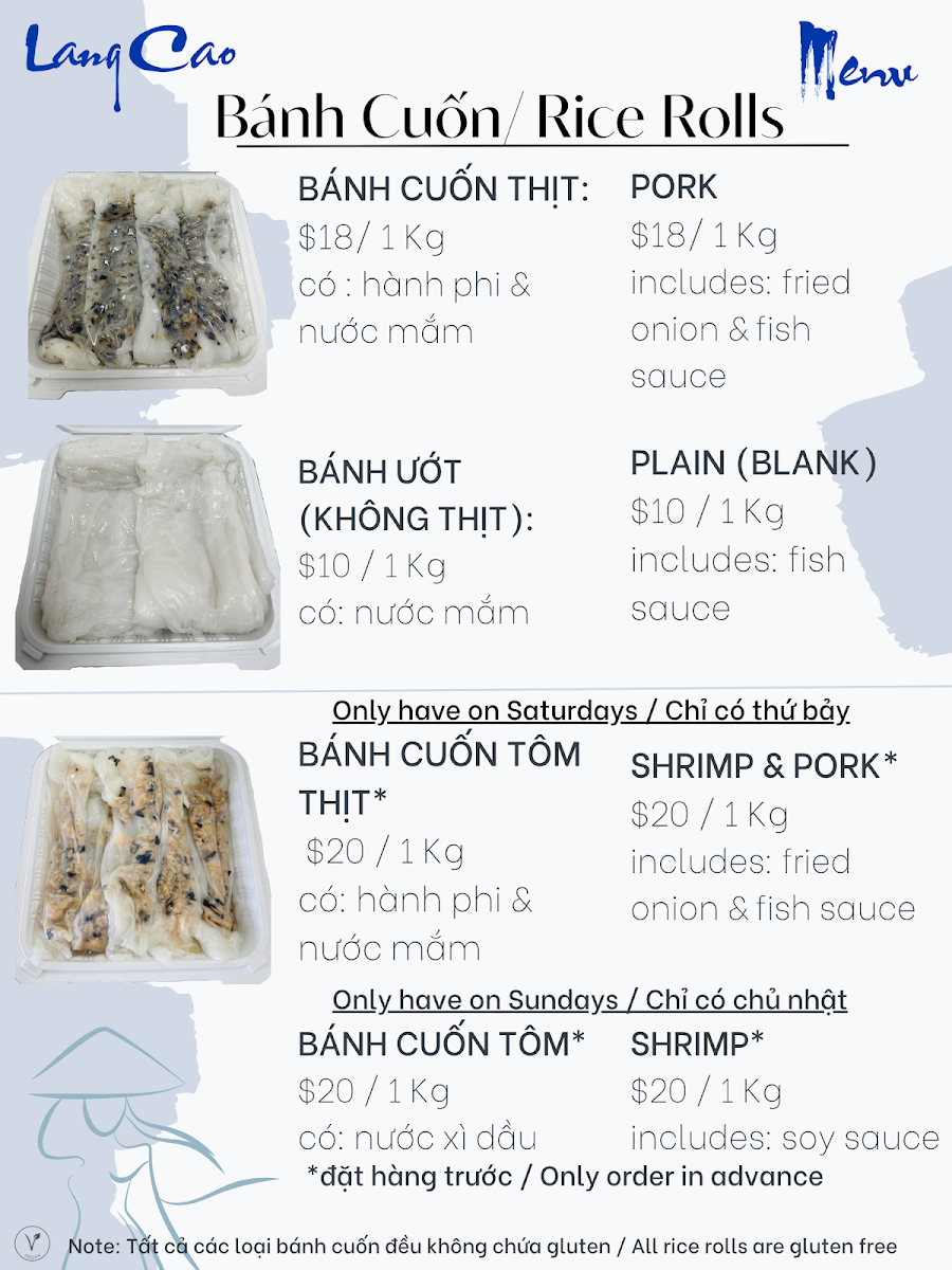 Menu, LANG CAO
