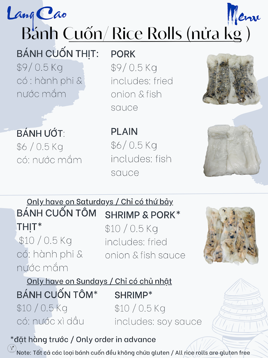 Menu, LANG CAO