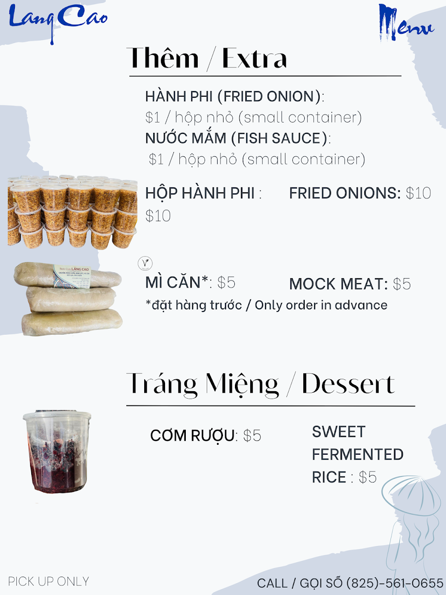 Menu, LANG CAO