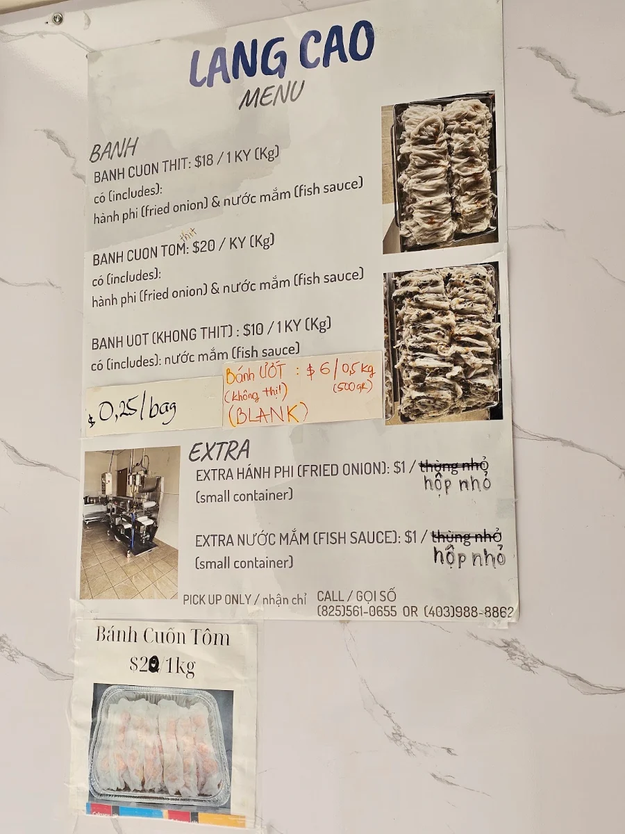 Menu, LANG CAO