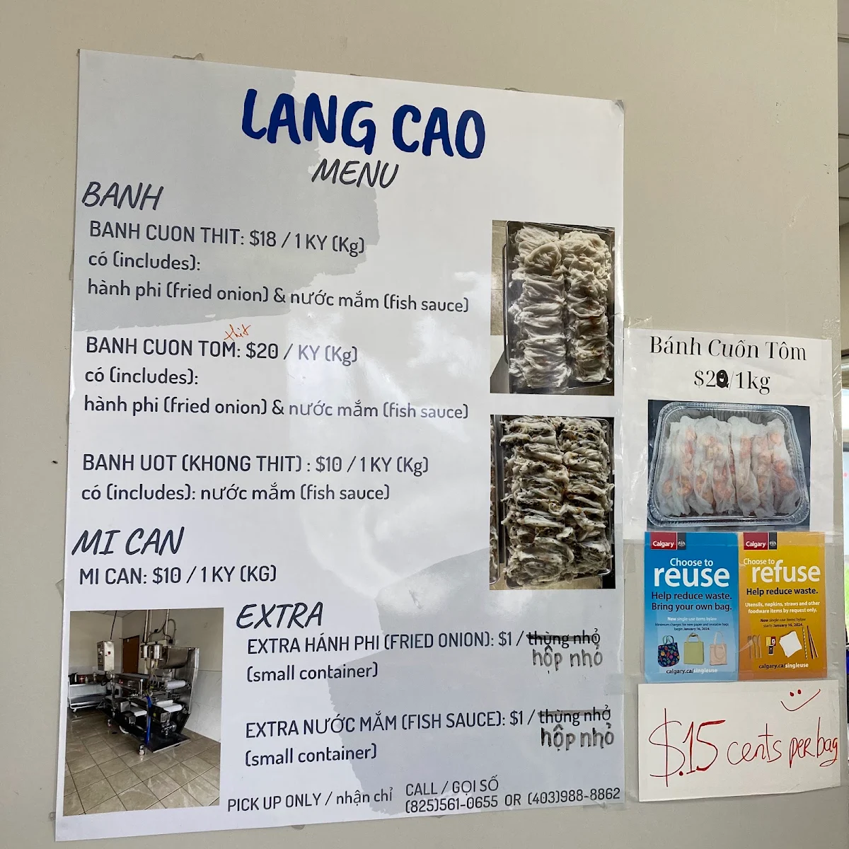 Menu, LANG CAO