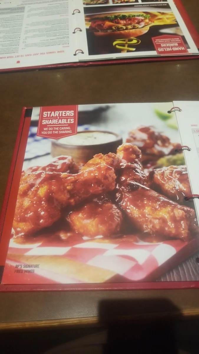 Menu, Boston Pizza