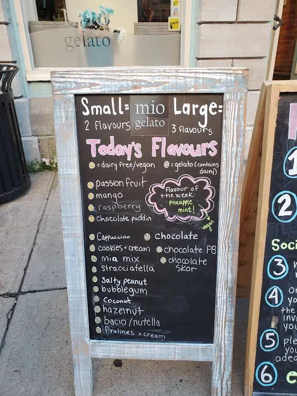 Menu, Mio Gelato