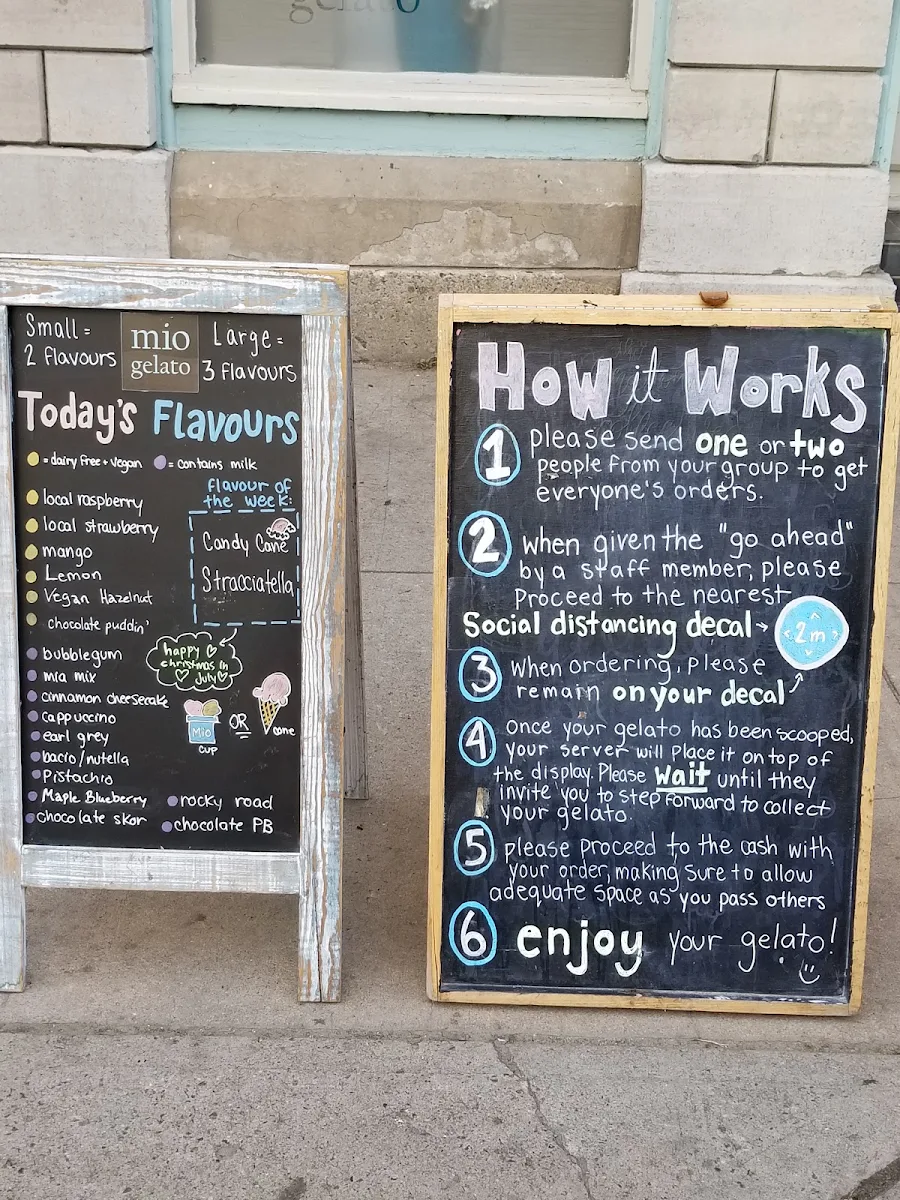 Menu, Mio Gelato