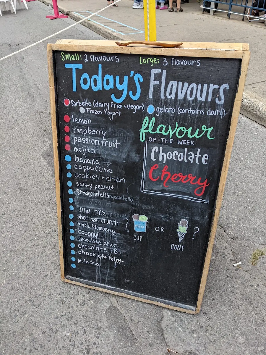 Menu, Mio Gelato