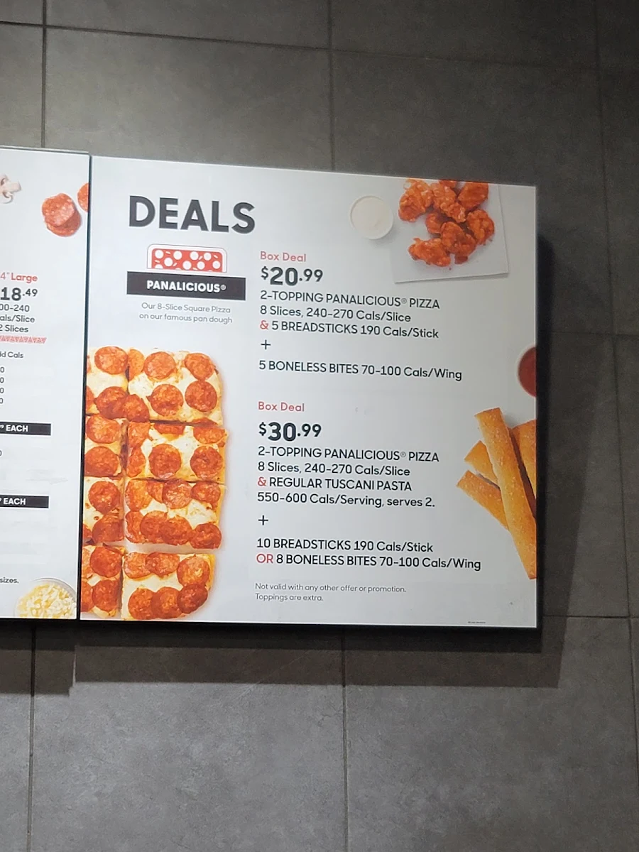 Menu, Pizza Hut