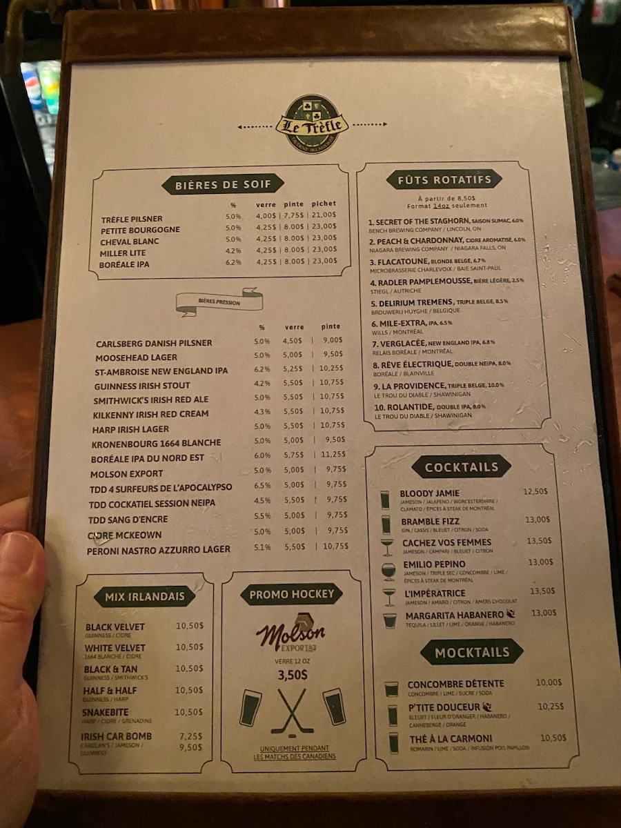 Menu, Le Trèfle