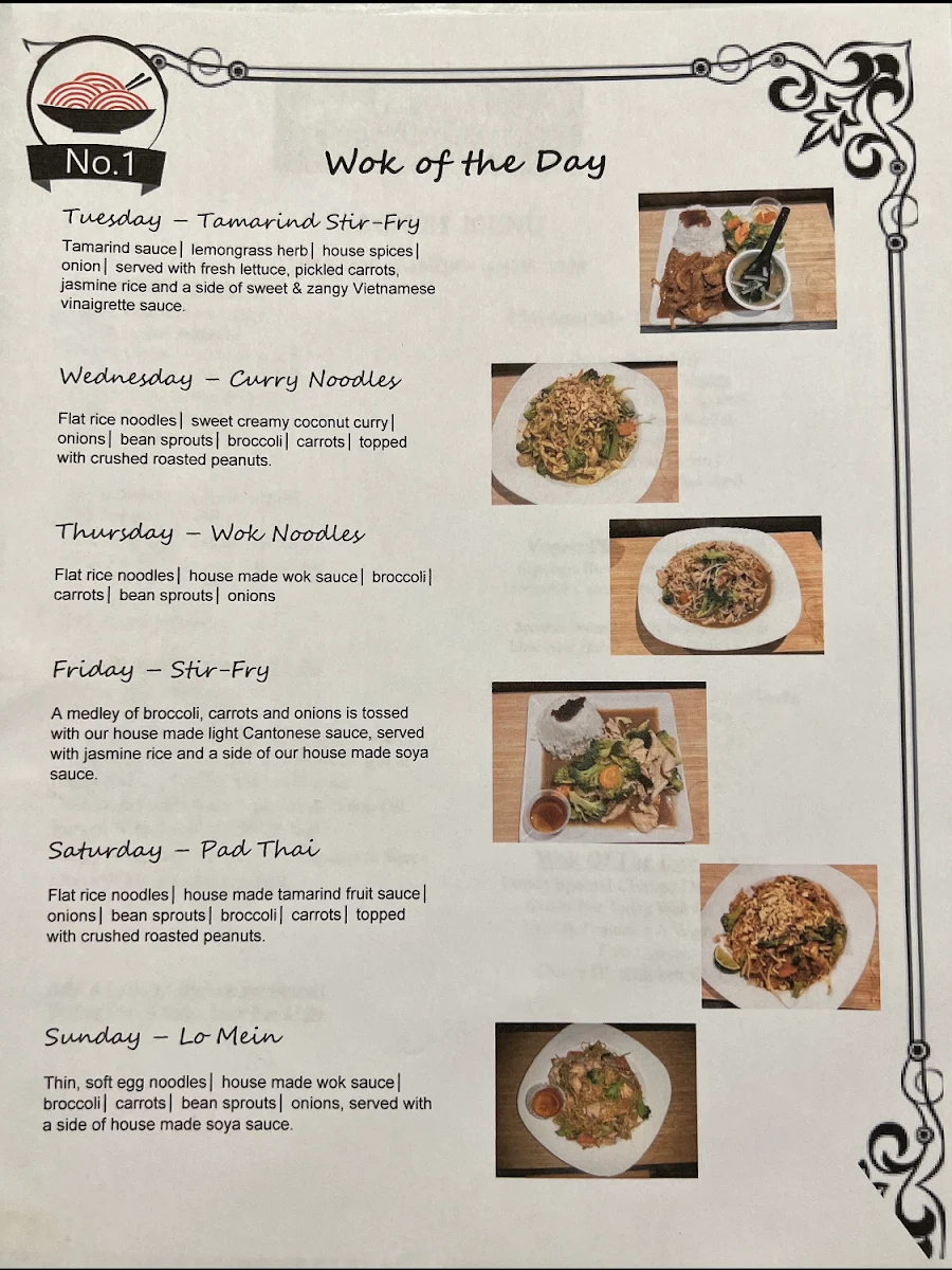 Menu, No.1 Noodle