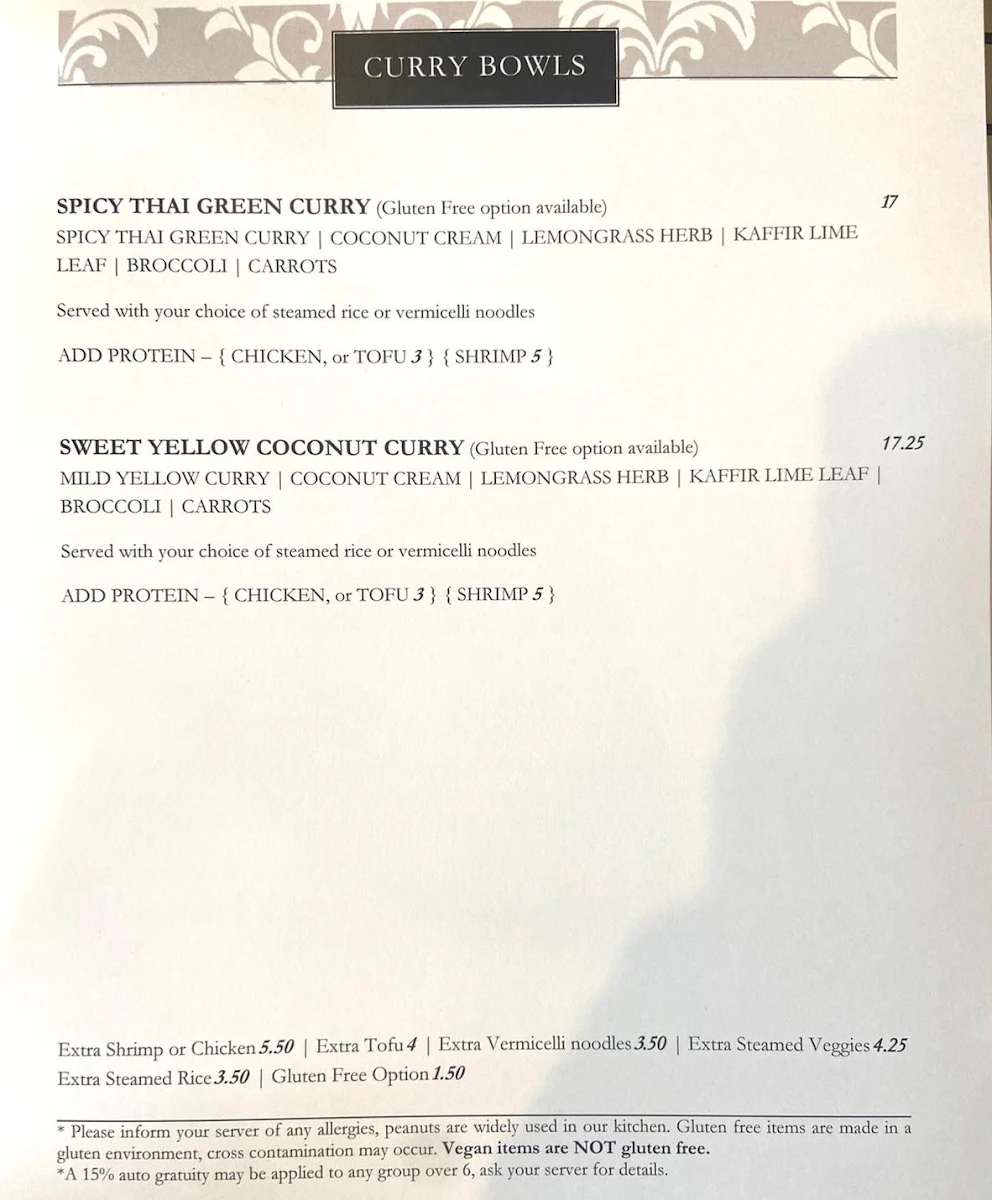 Menu, No.1 Noodle