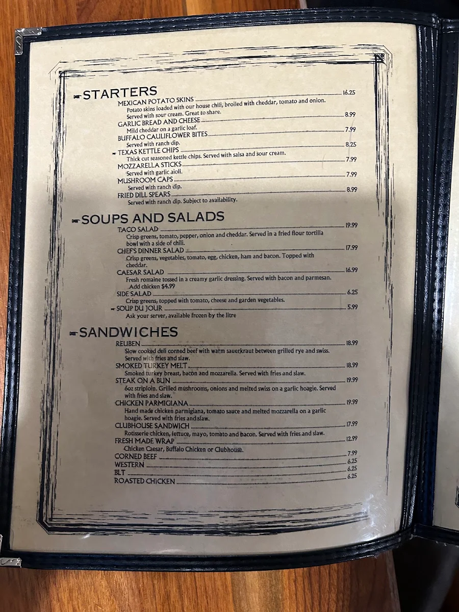 Menu, New Sarum Diner