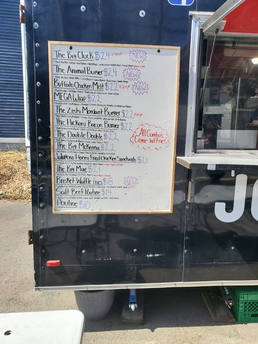 Menu, Johnny & Mae's Food Truck