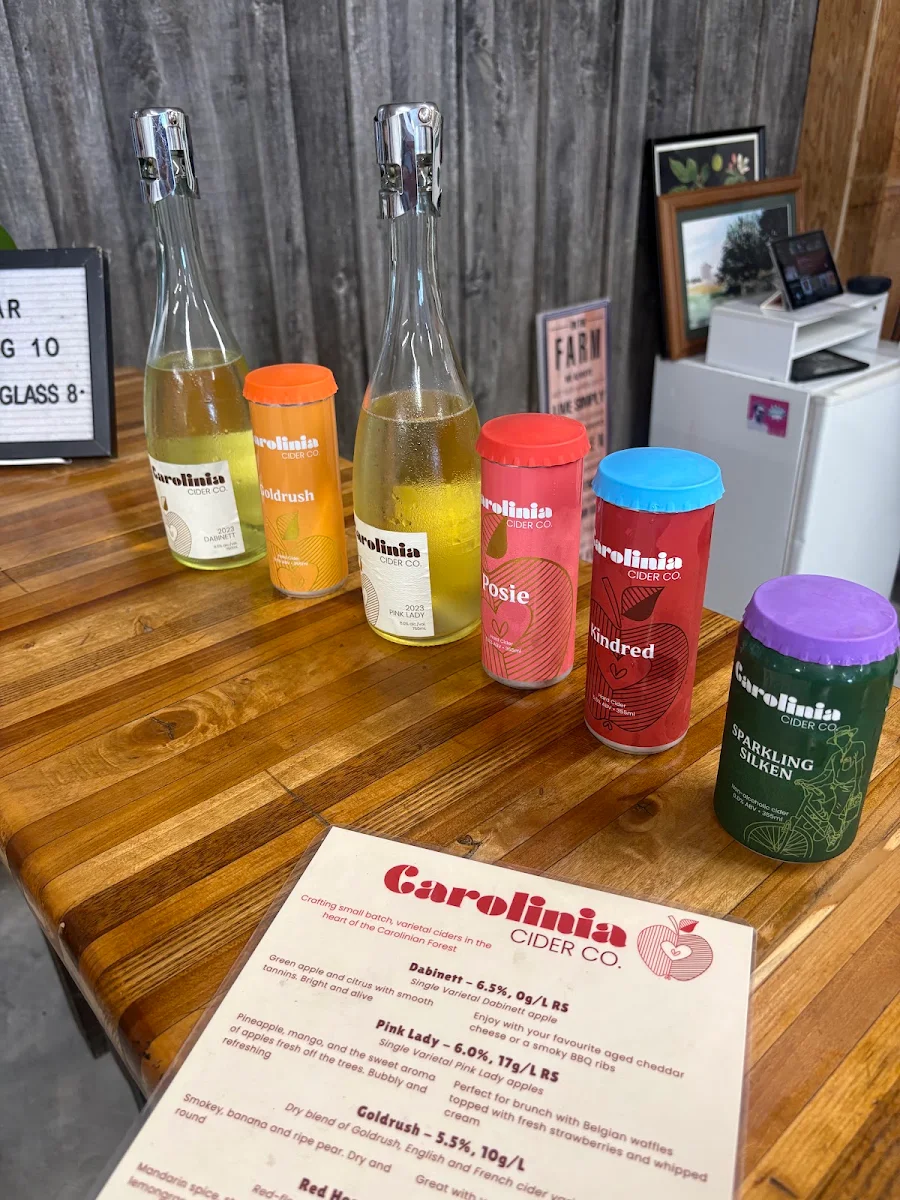 Menu, Carolinia Cider Company