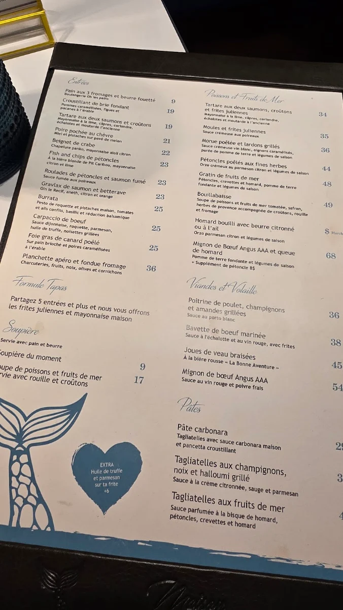 Menu, Restaurant La Maison Mathilde