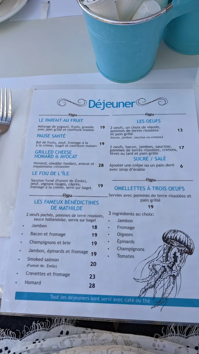 Menu, Restaurant La Maison Mathilde