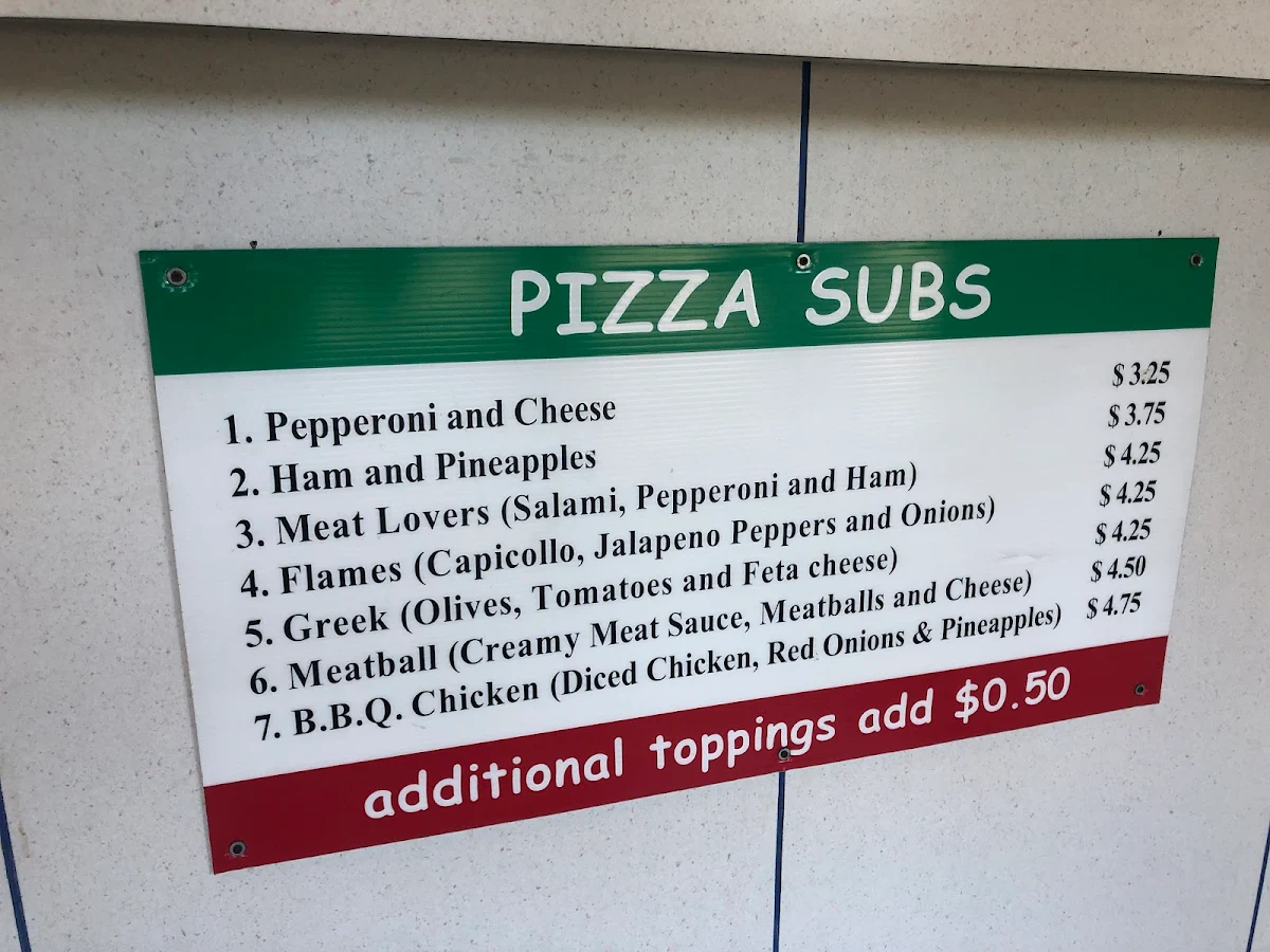 Menu, The Pizza King - Broadway