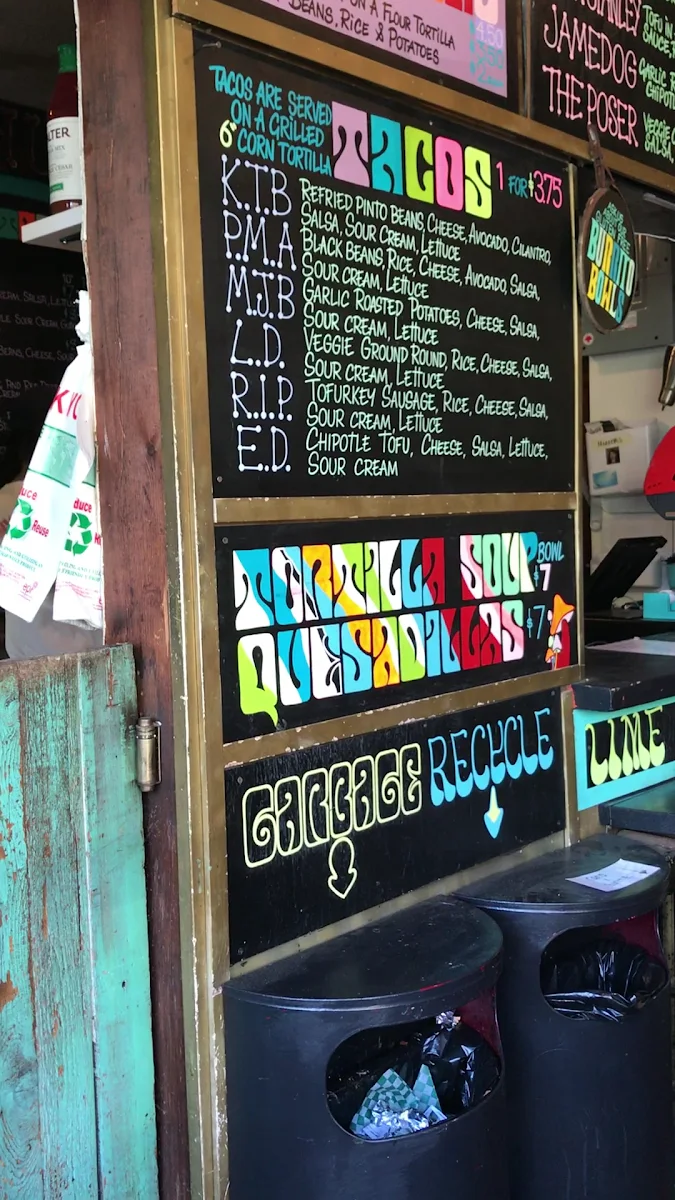 Menu, Budgies Burritos