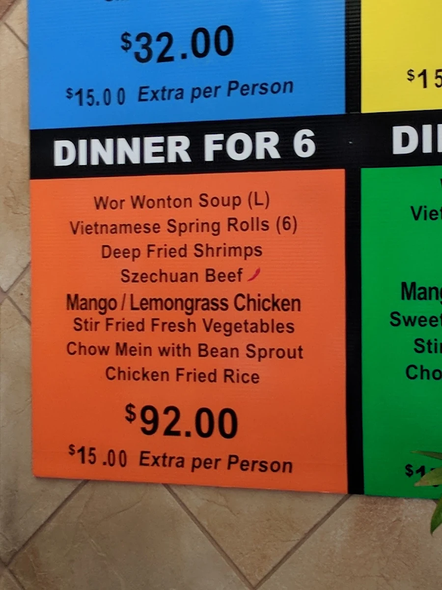 Menu, Panda Hut Leduc Chinese Restaurant