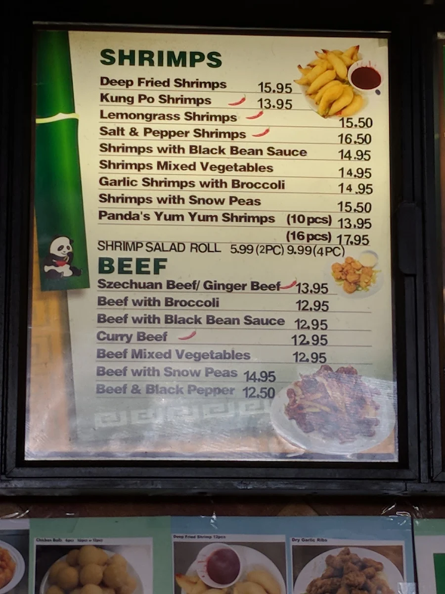 Menu, Panda Hut Leduc Chinese Restaurant