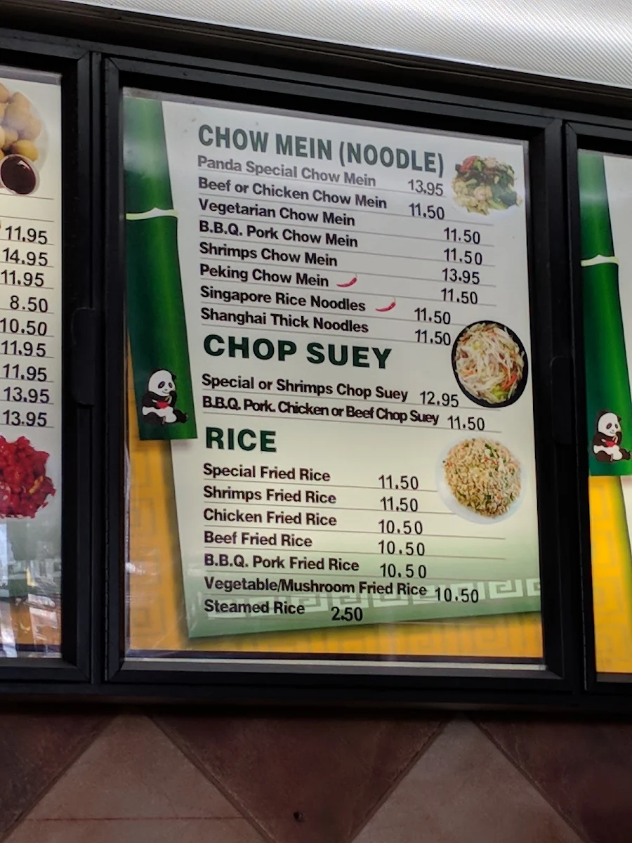 Menu, Panda Hut Leduc Chinese Restaurant