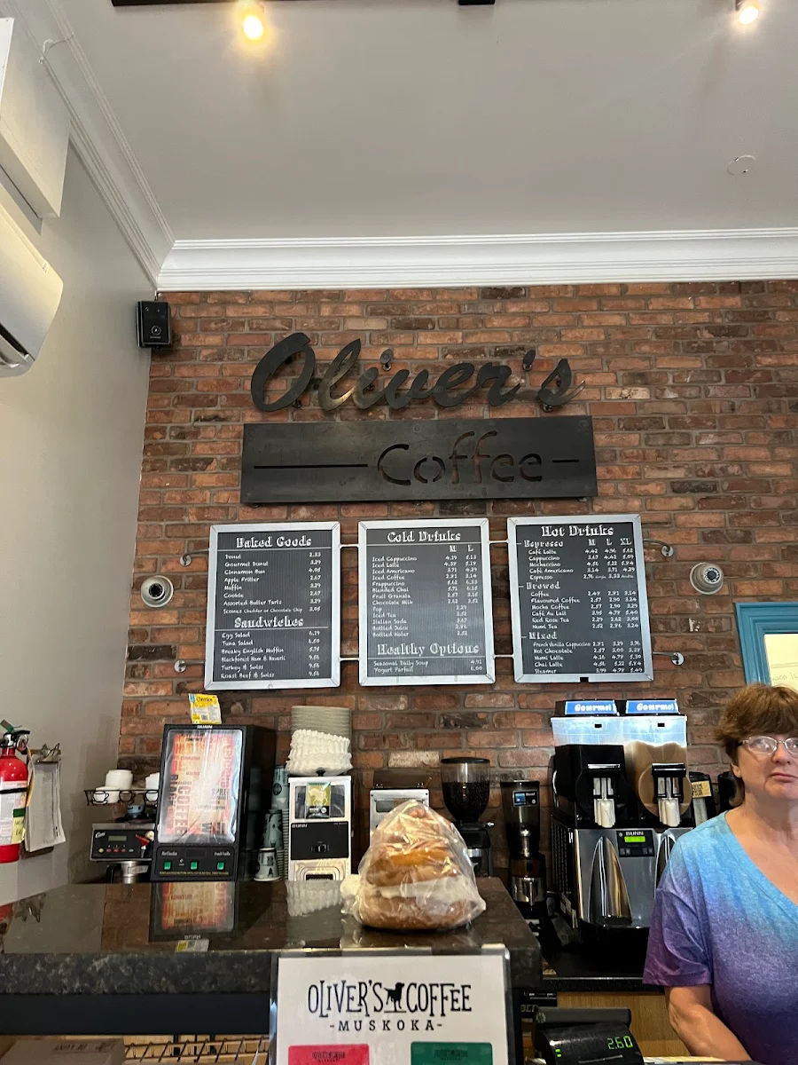 Menu, Olivers Coffee