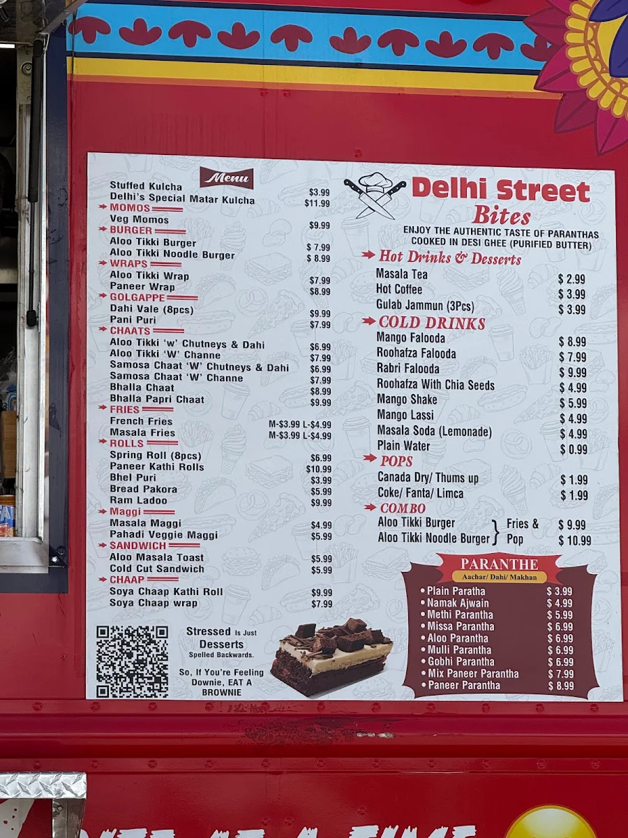 Menu, Delhi Street Bites