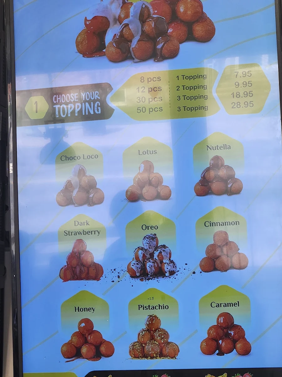 Menu, DoughBits Desserts
