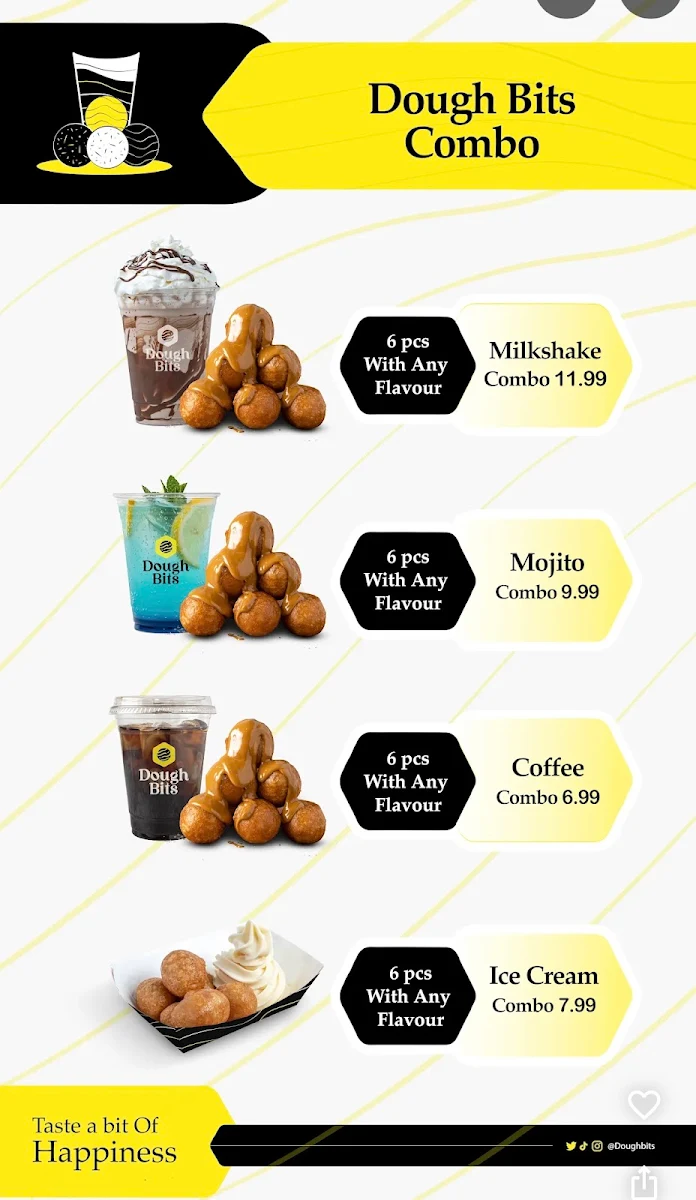 Menu, DoughBits Desserts
