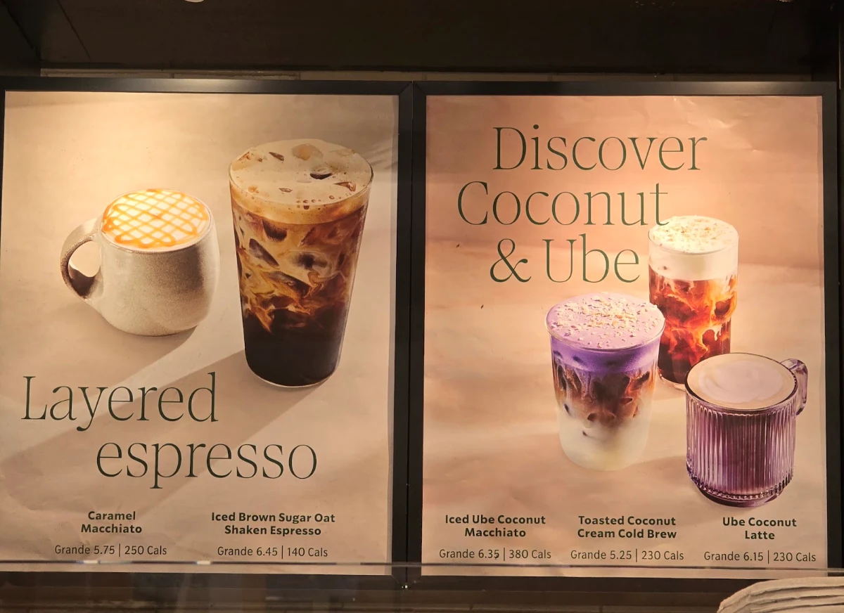 Menu, Starbucks Coffee Company