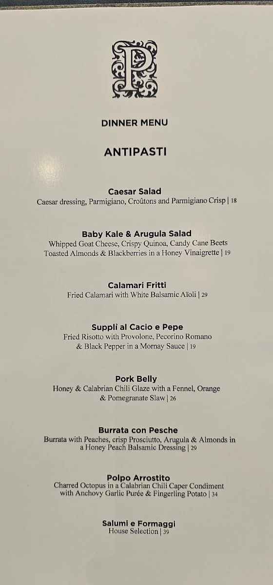 Menu, Pasqualino
