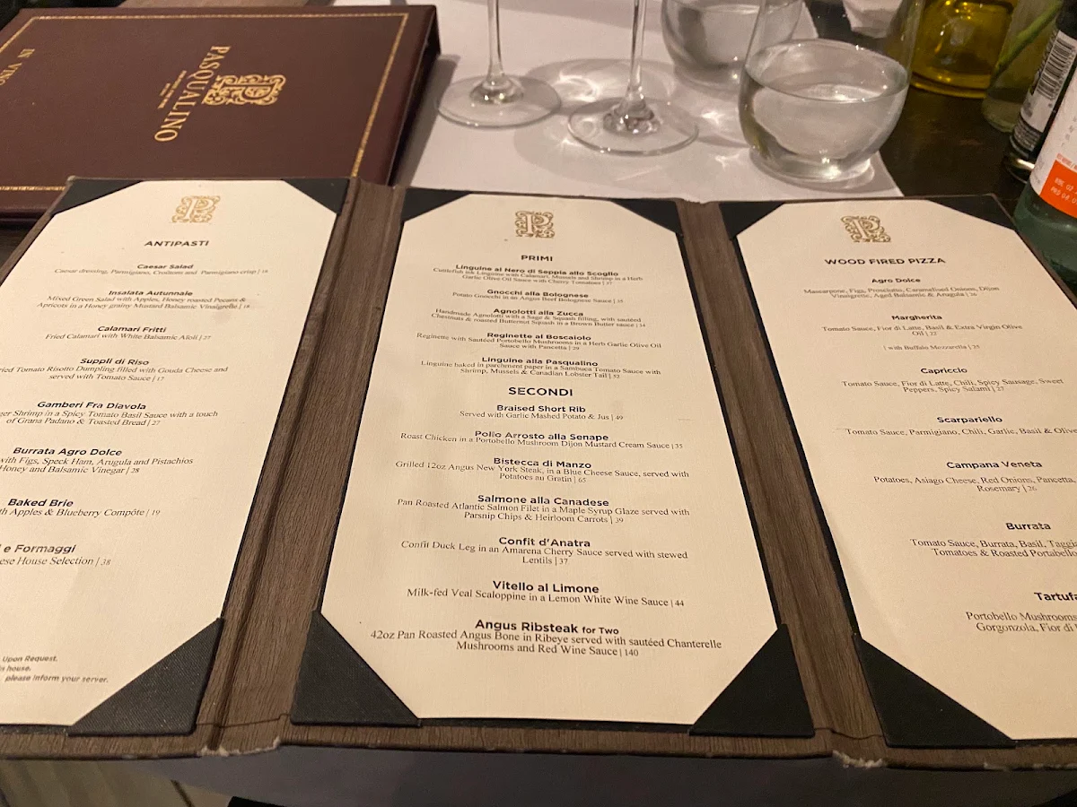 Menu, Pasqualino