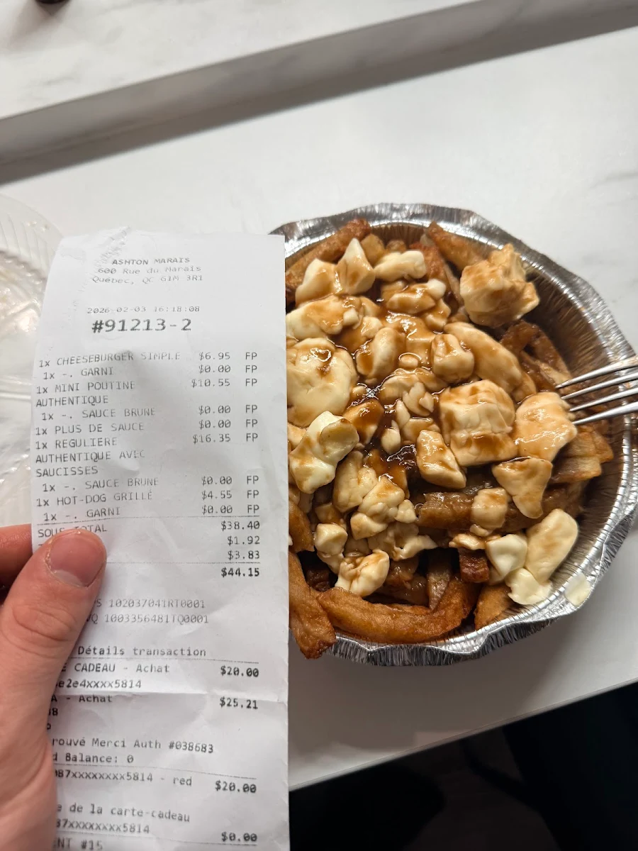 Menu, Ashton