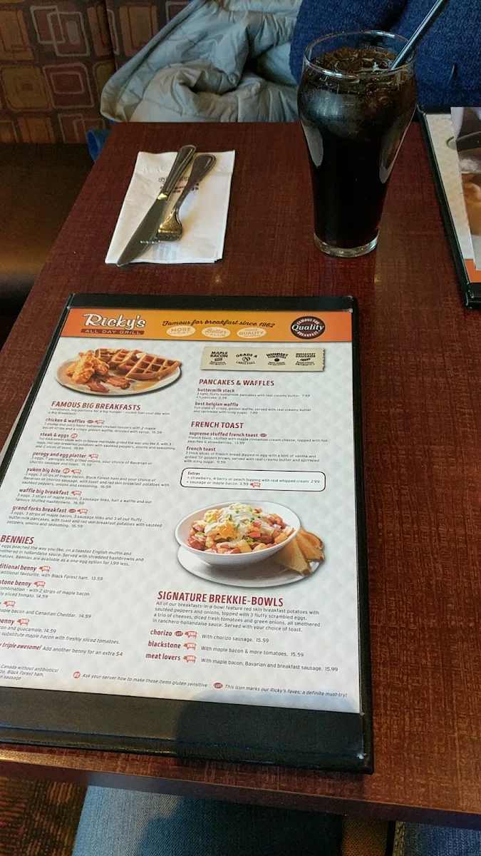 Menu, Ricky's All Day Grill - Seton