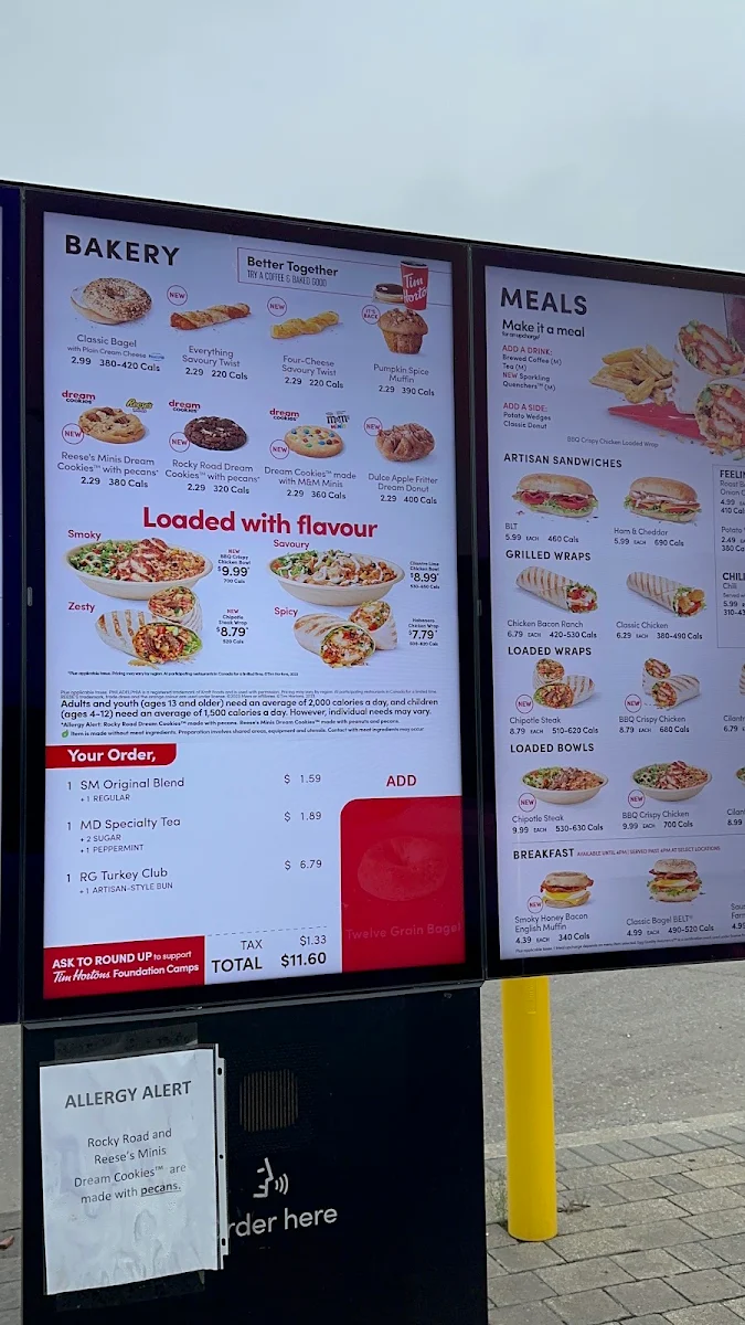 Menu, Tim Hortons