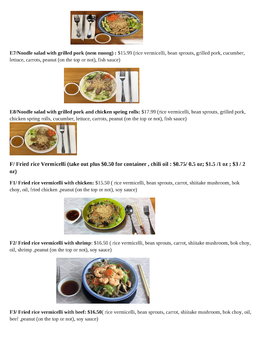 Menu, G&T Book Cafe Inc