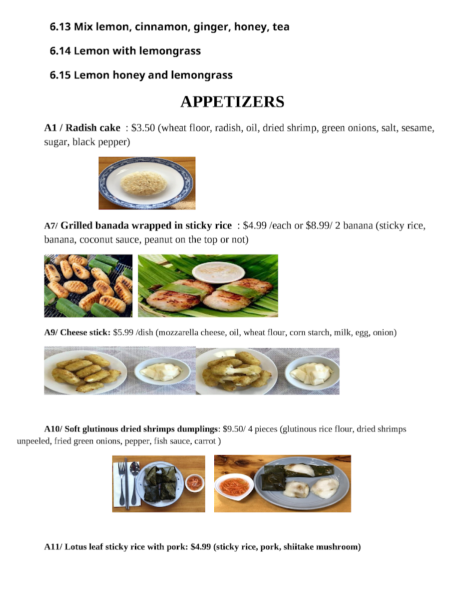 Menu, G&T Book Cafe Inc